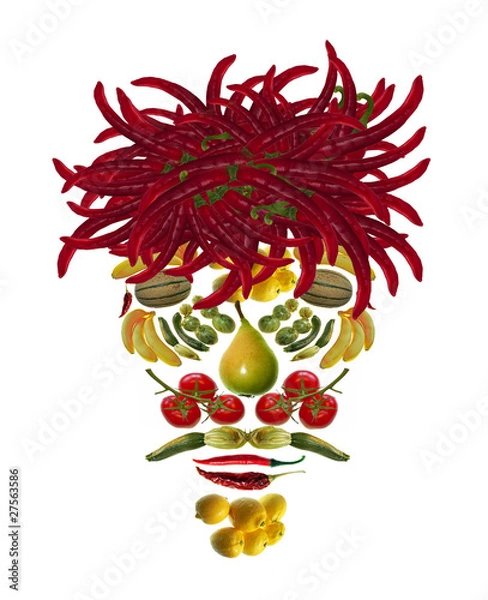 Fototapeta arcimboldo's  style fruit and vegetable mask
