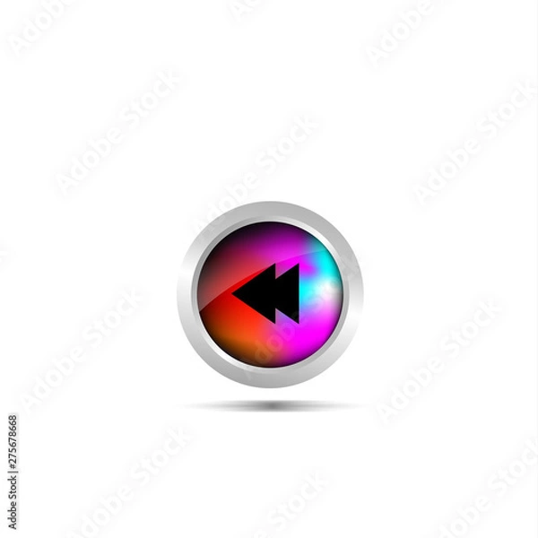 Obraz audio player buttos functions vector designs