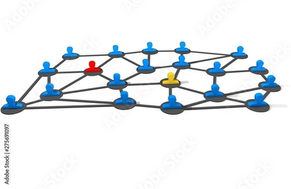 Fototapeta 3d image of virtual men on glabal connection