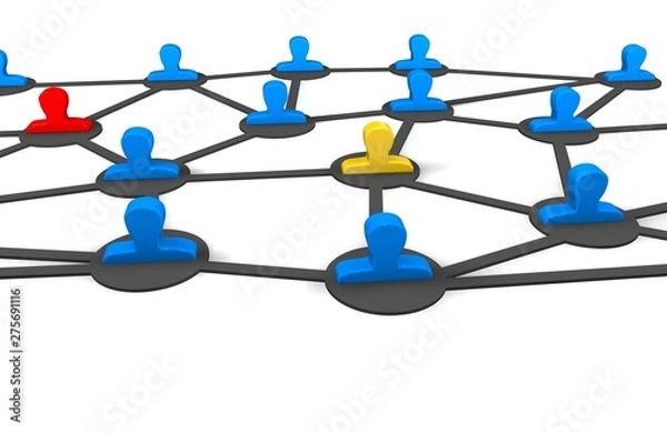 Fototapeta 3d image of virtual men on glabal connection