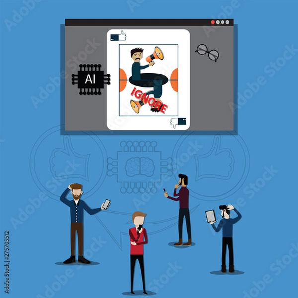 Fototapeta Owner use AI make the greastest customers experience,New business model - vector