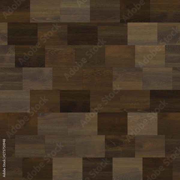 Obraz Seamless wood parquet texture (linear dark brown)