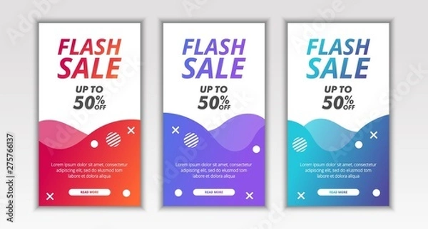 Fototapeta Dynamic Modern Fluid Mobile Flash Sale Banner template design