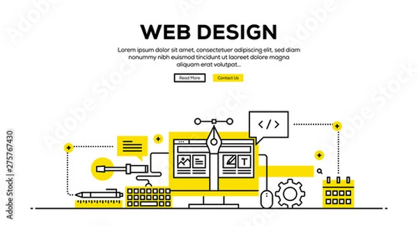 Obraz WEB DESIGN FLAT LINE WEB BANNER DESIGN