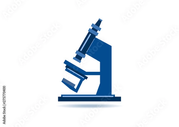 Fototapeta Abstract microscope icon. Isolated sign. Flat style.