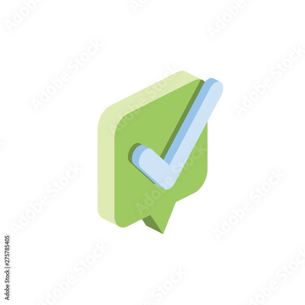 Fototapeta Speech bubble chat icon. flat 3d vector isometric style, isolated illustration creative design idea. 