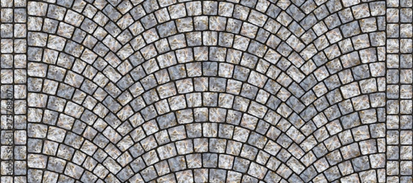 Obraz Road curved cobblestone texture 098