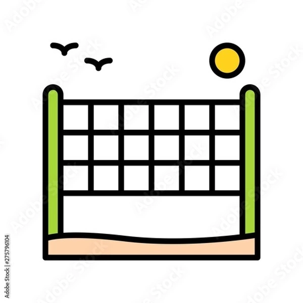 Fototapeta Sport net vector, Summer Holiday related filled icon