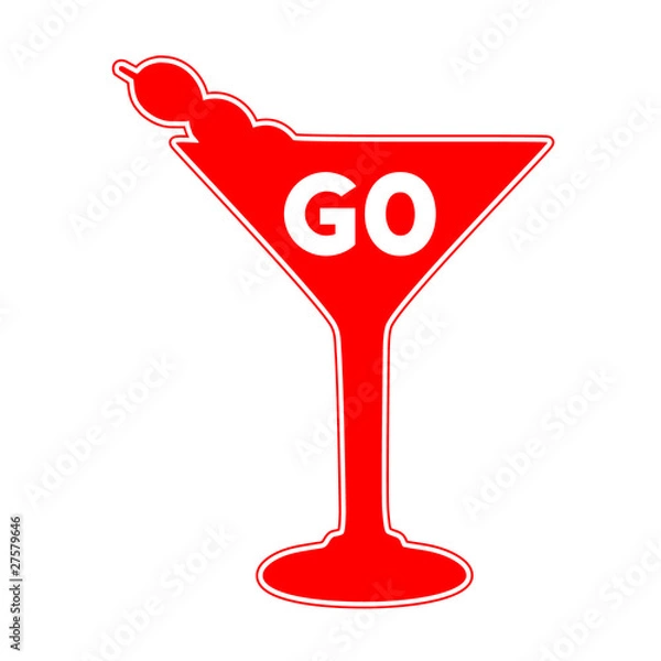 Obraz Red GO Martini Road Sign
