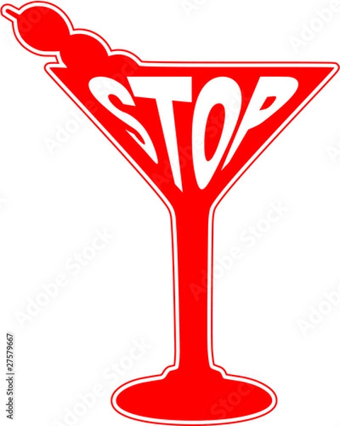 Obraz Red Stop Martini Road Sign