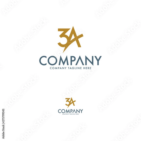Obraz Modern Letter 3A Logo Design Template