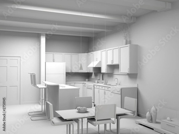 Fototapeta blank modern kitchen interior