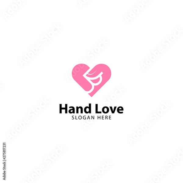 Fototapeta Hand Love Logo Design Vector