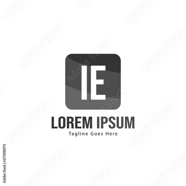 Fototapeta Initial IE logo template with modern frame. Minimalist IE letter logo vector illustration