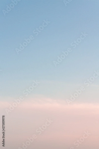 Obraz Beautiful sunset sky with feathery pink clouds in spring