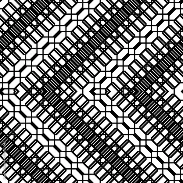 Fototapeta Design seamless monochrome zigzag pattern