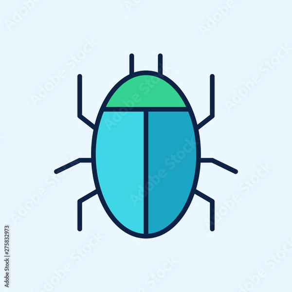 Obraz Computer bug icon. Computer virus vector icon. Software bug or program bug vector symbol for apps and websites