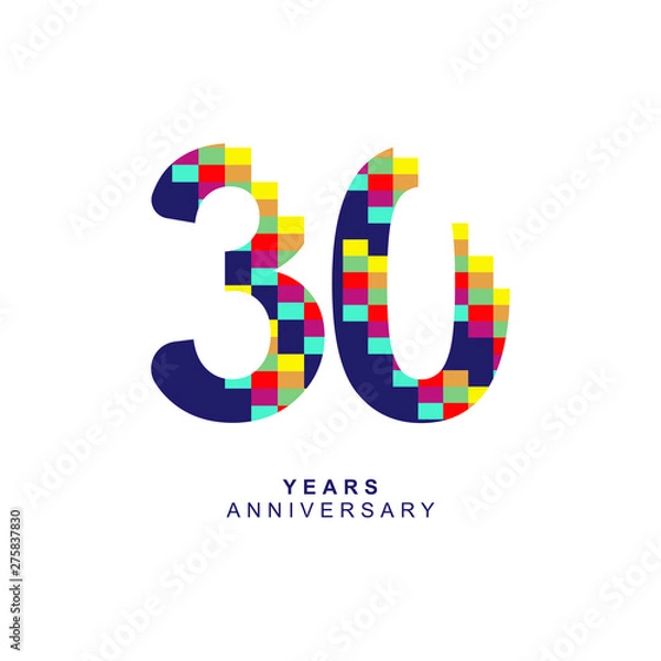 Fototapeta 30 Year Anniversary Vector Template Design Illustration