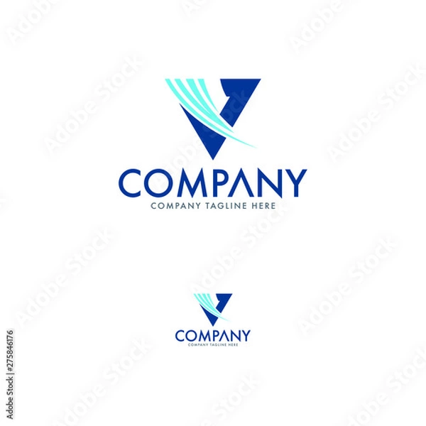 Obraz Dynamic Letter V logo Design Template