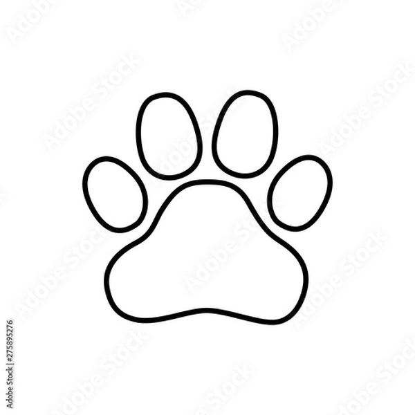 Obraz Paw line icon, outline vector sign, linear style pictogram isolated on white.