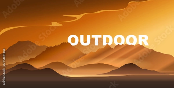 Fototapeta Minimalistic vector landscape background