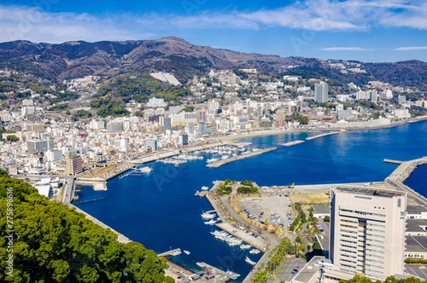 Fototapeta View of Atami, a Japanese resort.