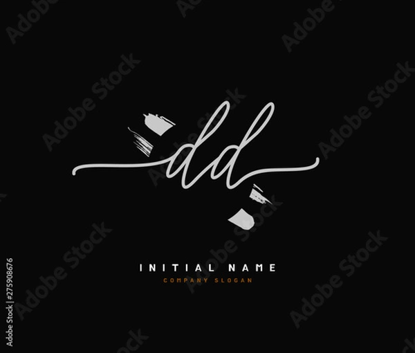 Fototapeta D DD Beauty vector initial logo, handwriting logo of initial signature, wedding, fashion, jewerly, boutique, floral and botanical with creative template for any company or business.