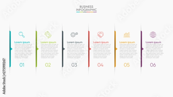 Fototapeta Business data visualization. timeline infographic icons designed for abstract background template milestone element modern diagram process technology digital marketing data presentation chart Vector