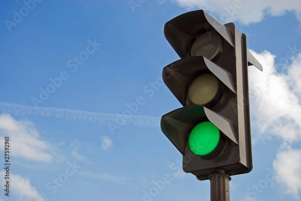Obraz Green color on the traffic light