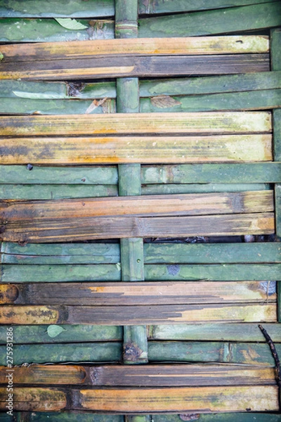 Fototapeta Old bamboo wall texture pattern background