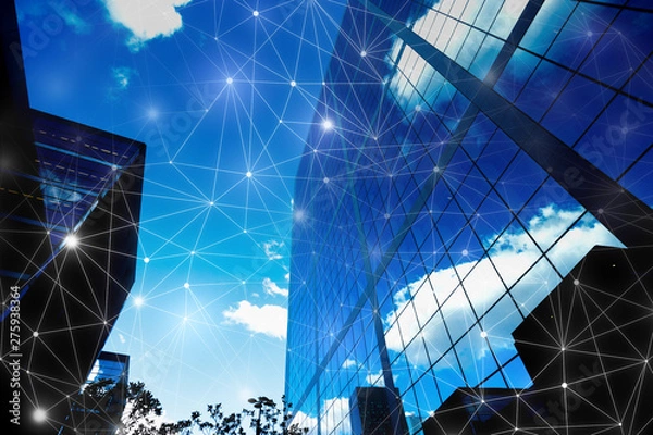Obraz London office building for network and future concept