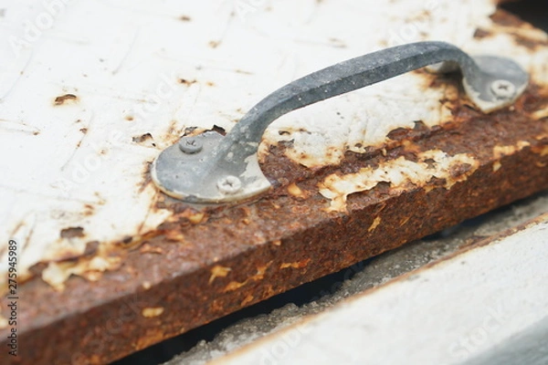 Obraz old key on wooden background
