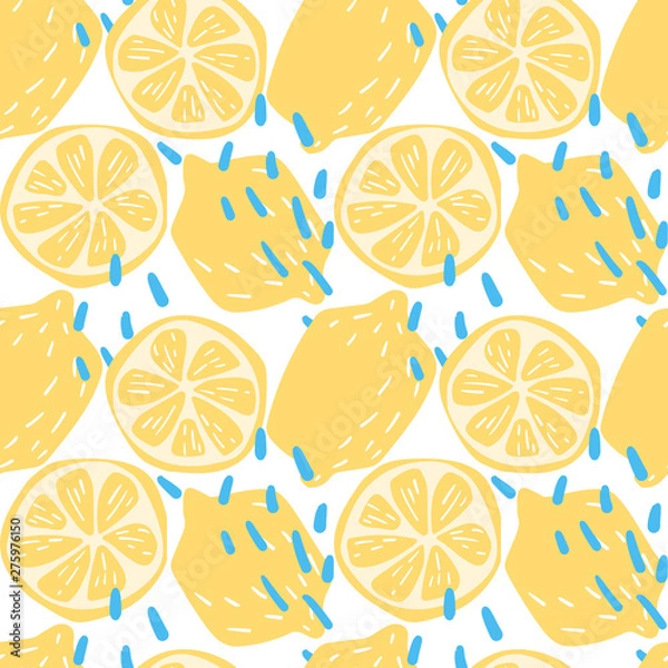 Obraz lemons seamless pattern