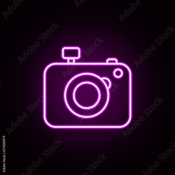 Fototapeta camera neon icon. Elements of technology set. Simple icon for websites, web design, mobile app, info graphics