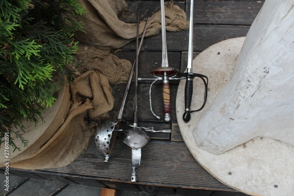 Obraz four different swords for artistic fencing