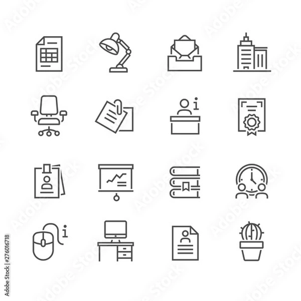 Fototapeta Business Office vector Icon Set