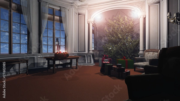 Fototapeta Weihnachten im Herrenzimmer