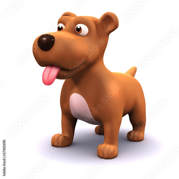 Obraz 3d Small dogs tongue hangs out