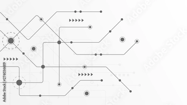 Fototapeta Streszczenie geometryczne połączyć linie i kropki. Tło graficzne prostej technologii.Ilustracja Projekt wektor Koncepcja sieci i połączenia.