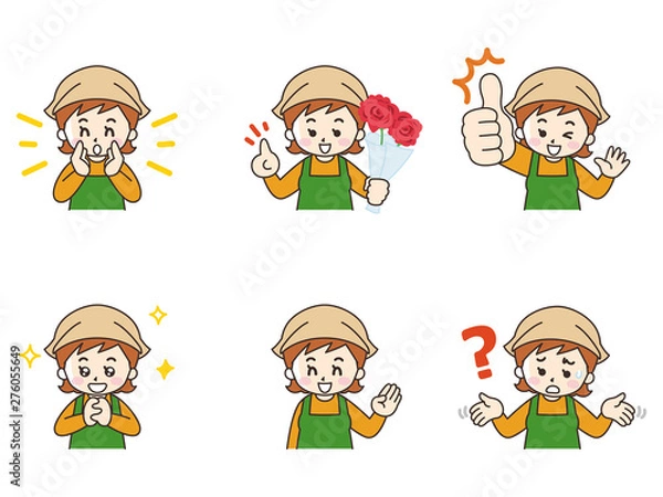 Obraz 花屋の女性セット