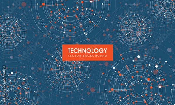 Fototapeta Vector design circuit board. Illustration Abstract modern futuristic, engineering, science, technology background. Hi tech digital connect, communication, high technology concept