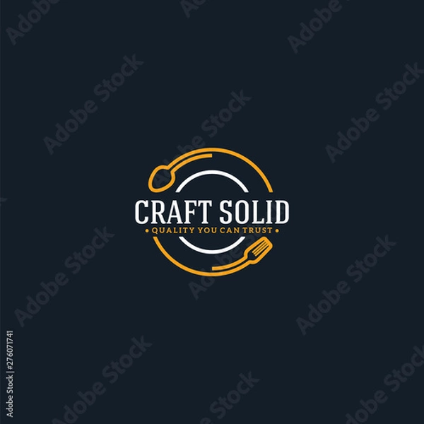 Fototapeta craft solid logo spoon fork