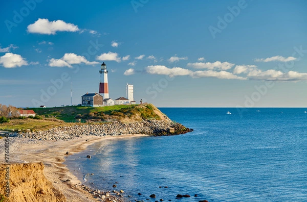 Obraz Montauk Lighthouse and beach, Long Island, New York, USA.