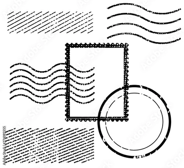 Obraz Blank postal stamps set.illustration vector