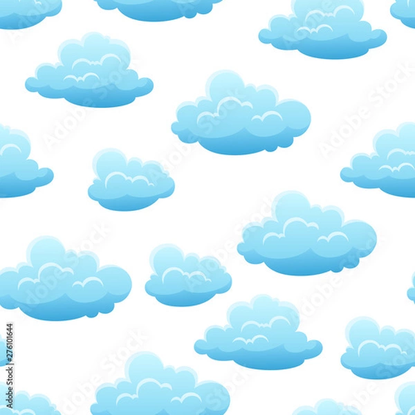 Fototapeta Seamless pattern with blue clouds.