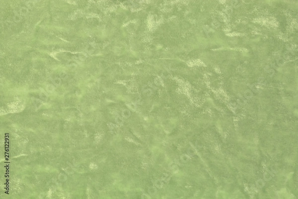 Fototapeta Texture of green velvet fabric. Textile background of gentle color with a slight sheen.