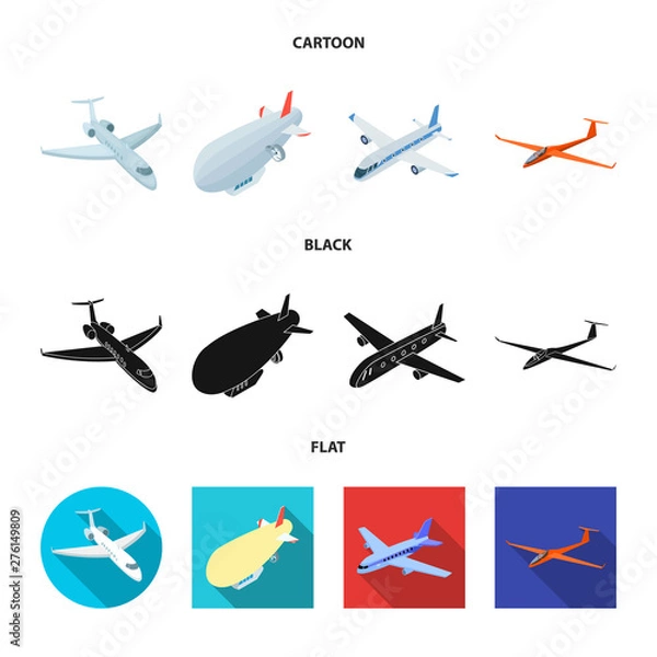 Obraz Isolated object of transport and object symbol. Set of transport and gliding stock vector illustration.