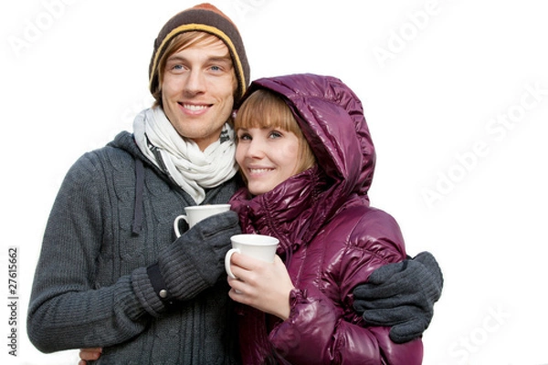 Obraz couple drinking hot drink