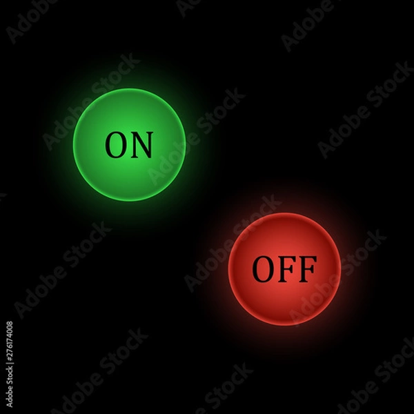 Fototapeta On and off toggle switch button vector image