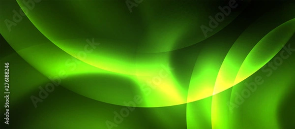 Fototapeta Neon glowing circles vector abstract background